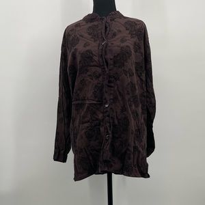 Vintage J.Jill Mandarin collard button down top
